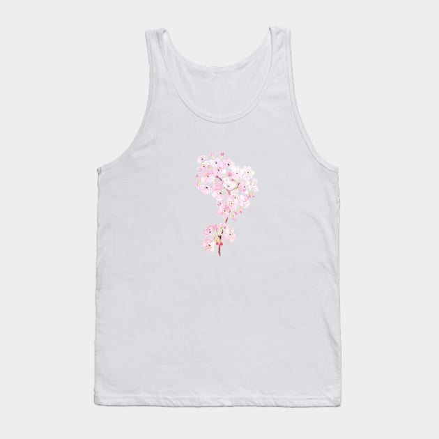 cherry blossom ink and watercolor 2 Tank Top by colorandcolor